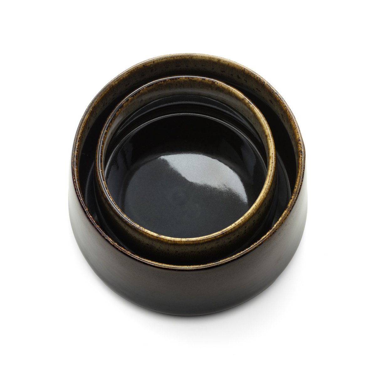 Ceramic bowl 16 cm × 8.7 cm - dark brown mud glaze