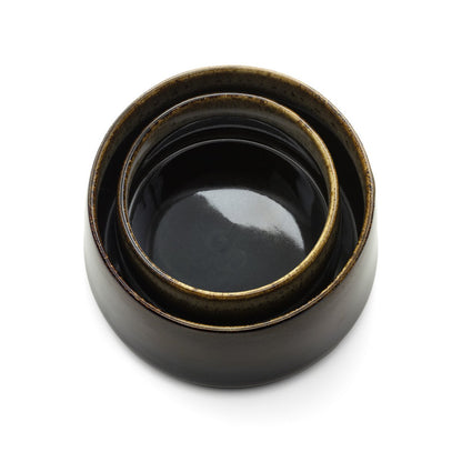 Ceramic bowl 16 cm × 8.7 cm - dark brown mud glaze