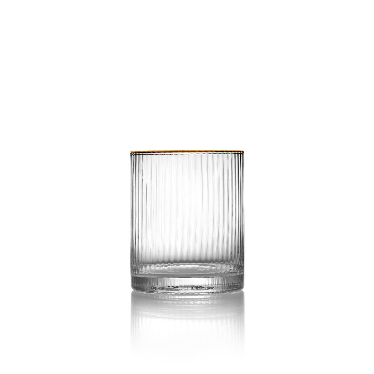 Recycled glass lowball - Gold rim - 10 cm