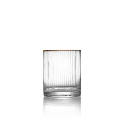 Recycled glass lowball - Gold rim - 10 cm