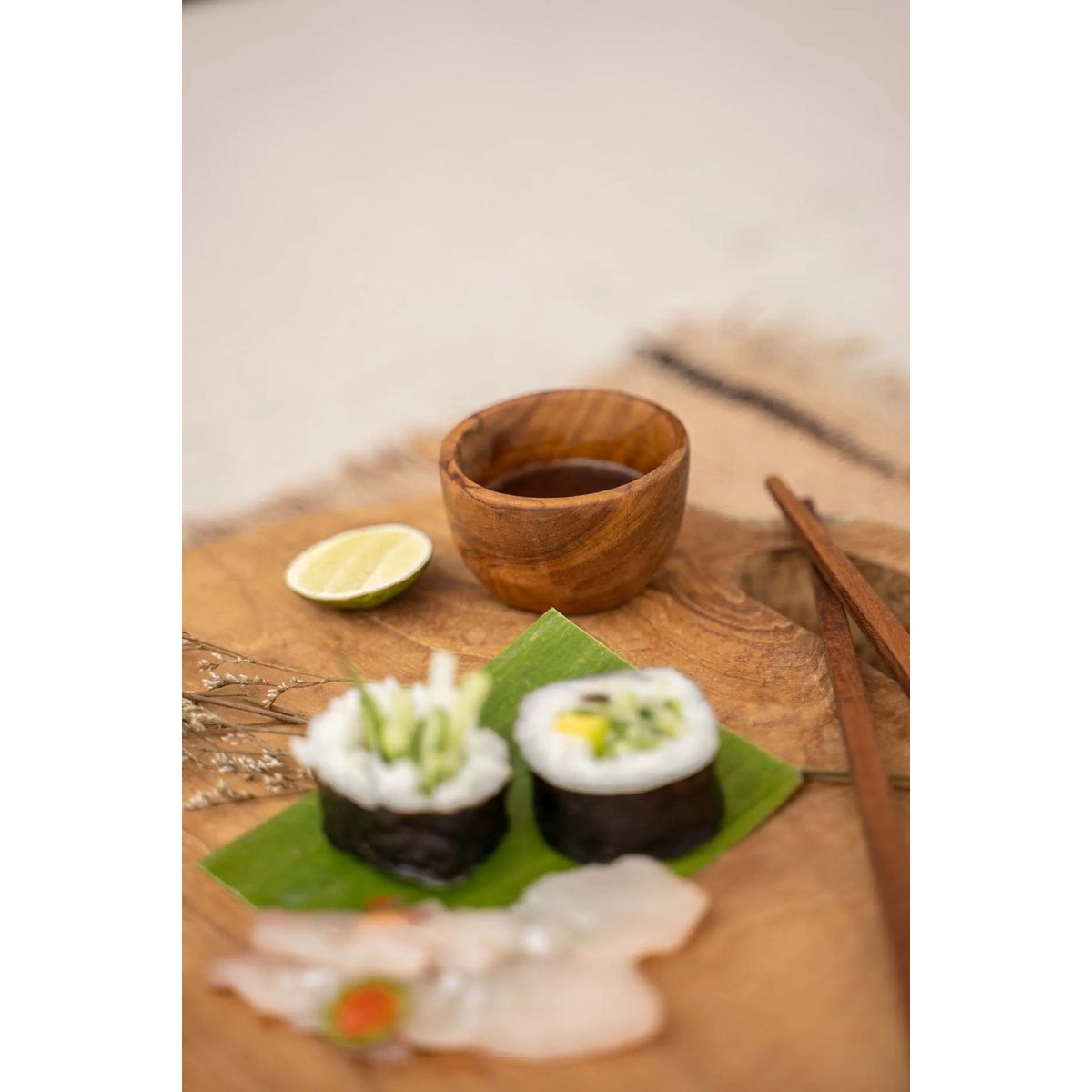 Wood salt cup 6 cm - teak root, Indonesia