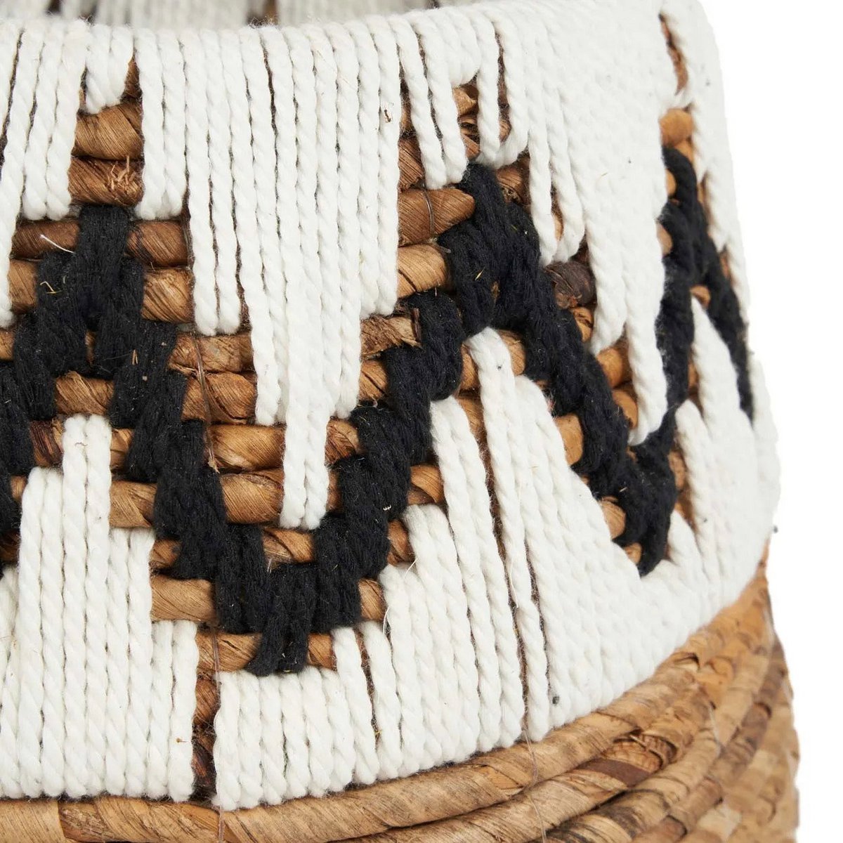 Palm leaf storage basket, natural white - S