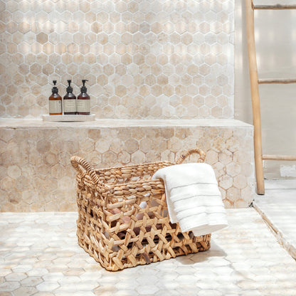 Water hyacinth shelf basket L – 45 × 34 × 27 cm