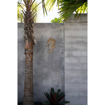 Shell sea horse wall hanging - White