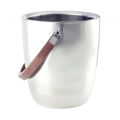 Wood and steel wine cooler, 25×25×28 cm - double-walled