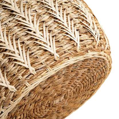Rattan and banana leaf basket - natural, medium