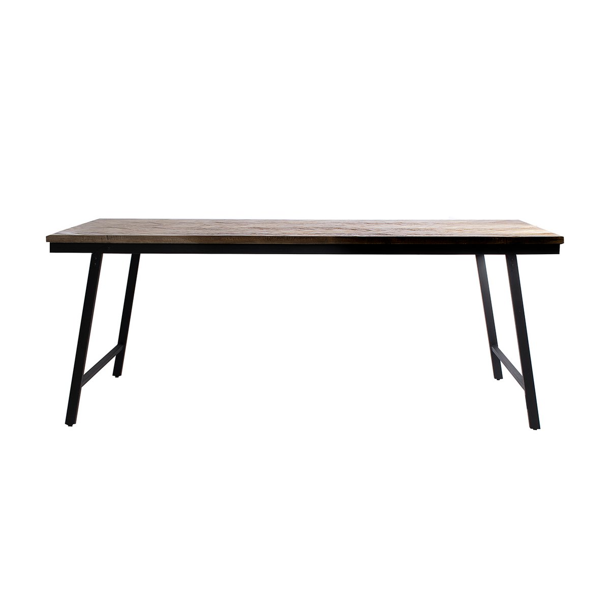 Teak console table with herringbone top - 170 cm