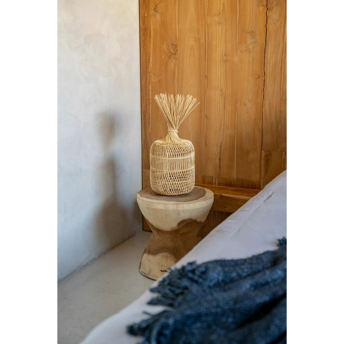 Rattan-Stehlampenschirm 22 cm – Dumpling, beige, nur Schirm