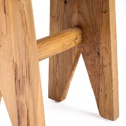 Teak stool with sturdy legs - 40 cm