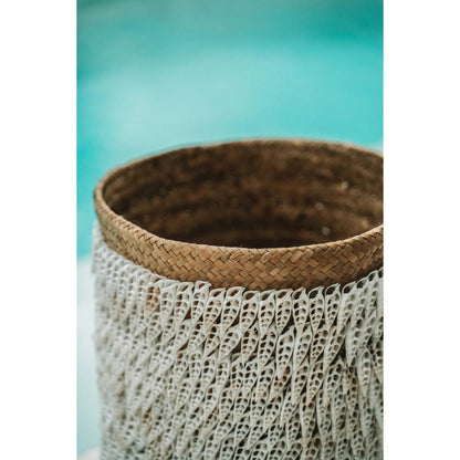 Pandan-Muschelkorb 34 × 40 cm - zylinderförmig