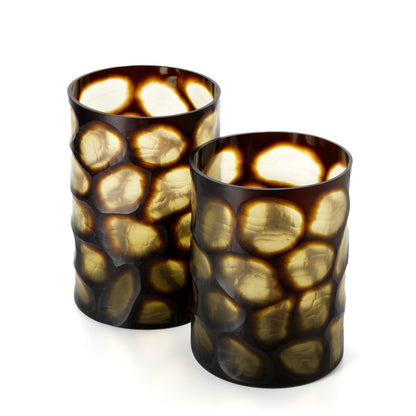 Handblown glass vase, amber - 31 cm