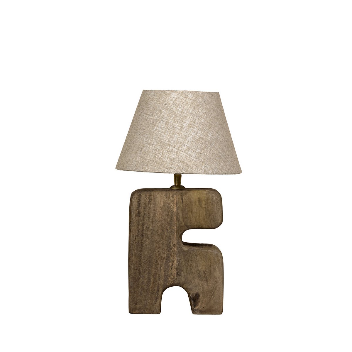 Solid wood table lamp, brown - Small