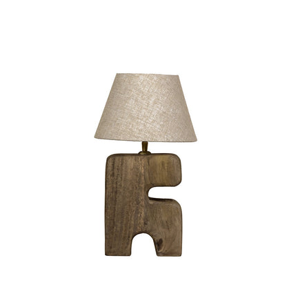 Solid wood table lamp, brown - Small