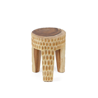 Suar wood stool, natural - 35 × 45 cm