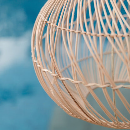 Handwoven rattan pendant lampshade - beige, Kenari