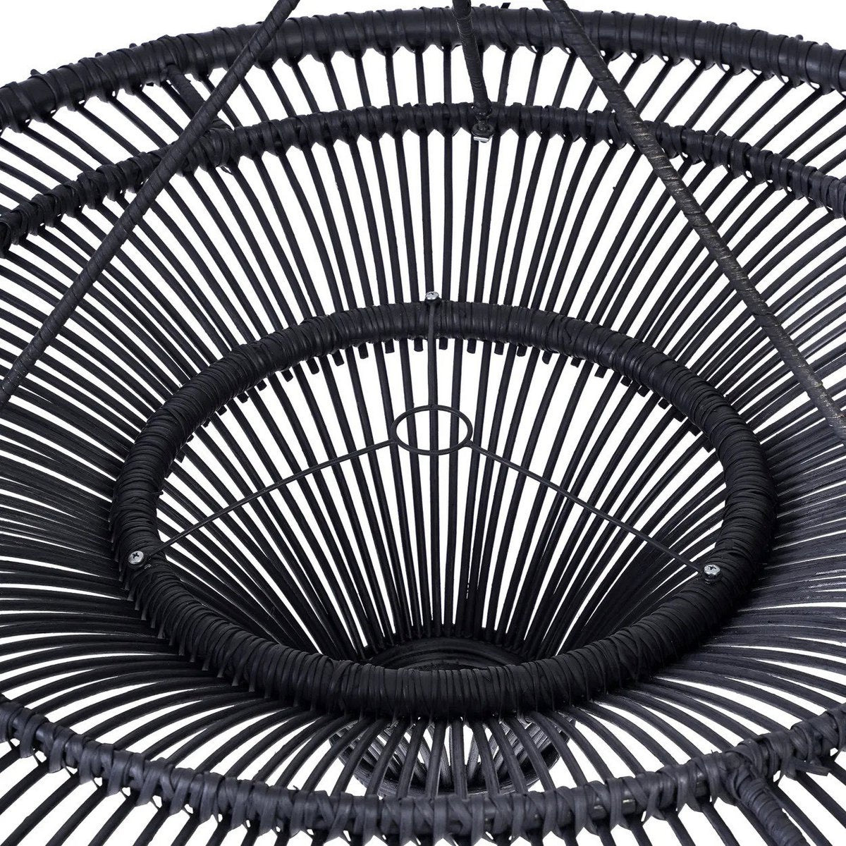 Deckenleuchte Black Rattan Sky XL - offen gewebter Schirm