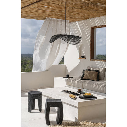 Schwarzer Rattan-Hut-Pendelschirm 75 cm - Chapeau