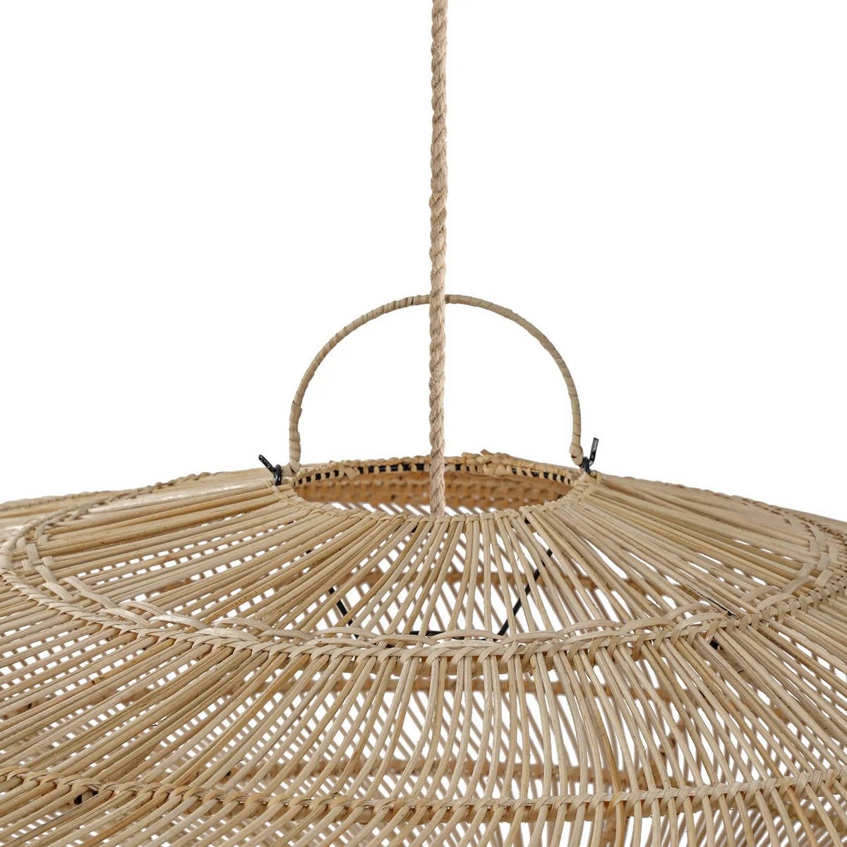 Natural rattan disc pendant light XL - 150 cm wide