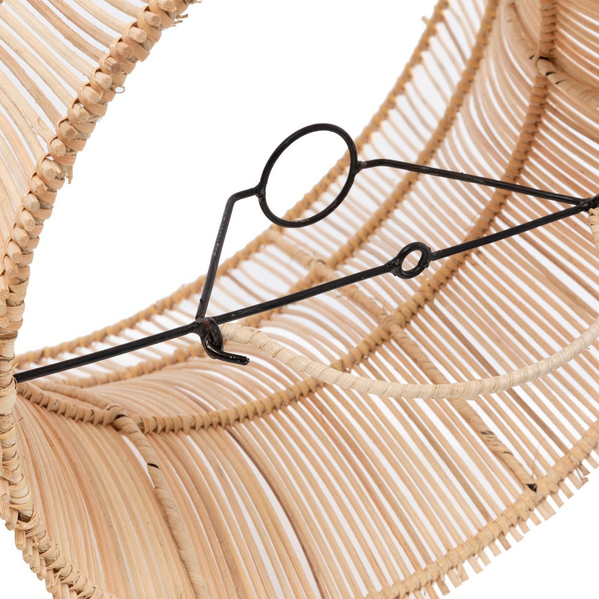 Rattan keglependelskærm 65 × 40 cm – håndvævet, beige