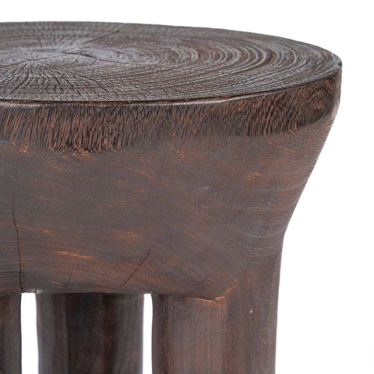 Java Trebenet Sidebord, 40 cm - Mørk valnød