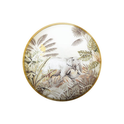 Metal round tray 30cm - Kenya elephant