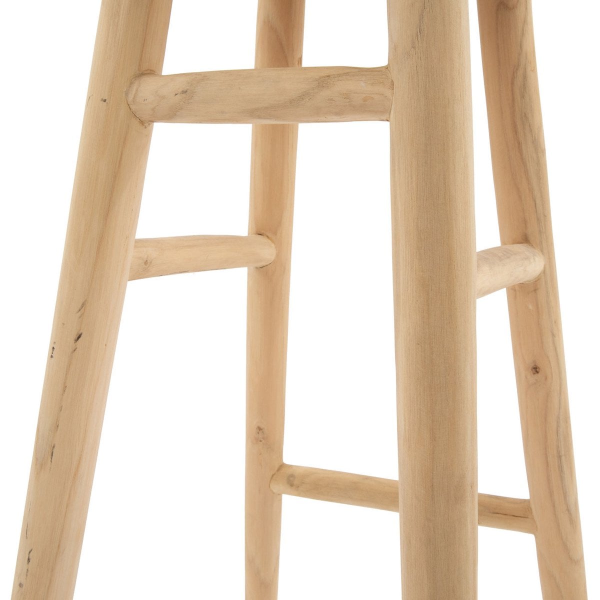 Teak bar stool with four-leg base - 75 cm