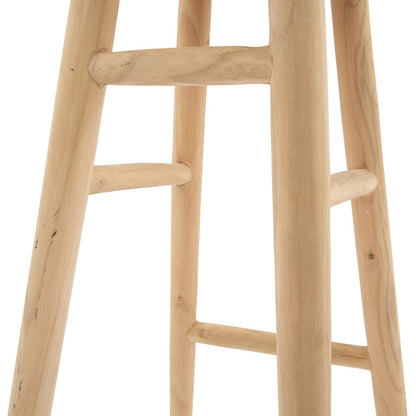 Teak bar stool with four-leg base - 75 cm