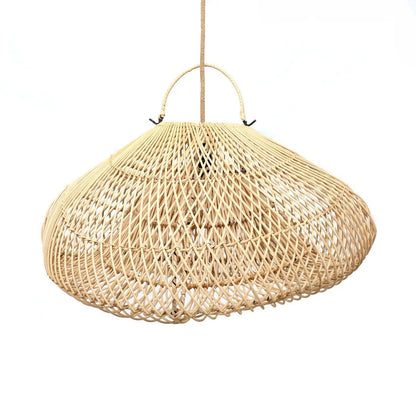 Rattan pendant light, medium – handwoven cloud form