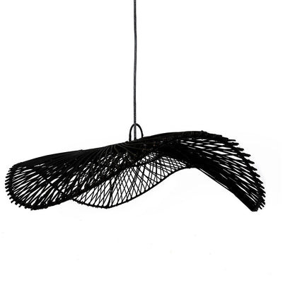 Black rattan hat pendant shade 75 cm - Chapeau