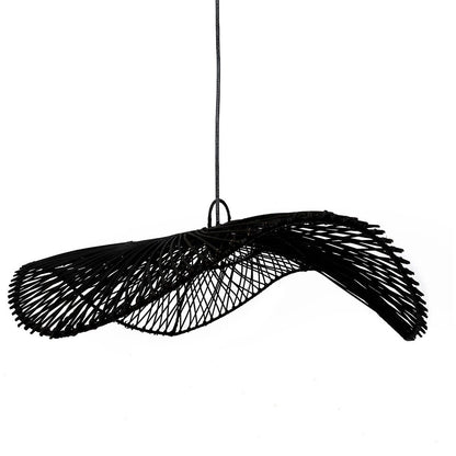 Schwarzer Rattan-Hut-Pendelschirm 75 cm - Chapeau