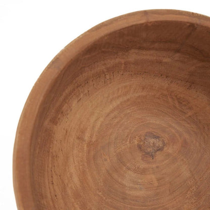 Teakschale, rund, 25 cm – natürliche Rundungen
