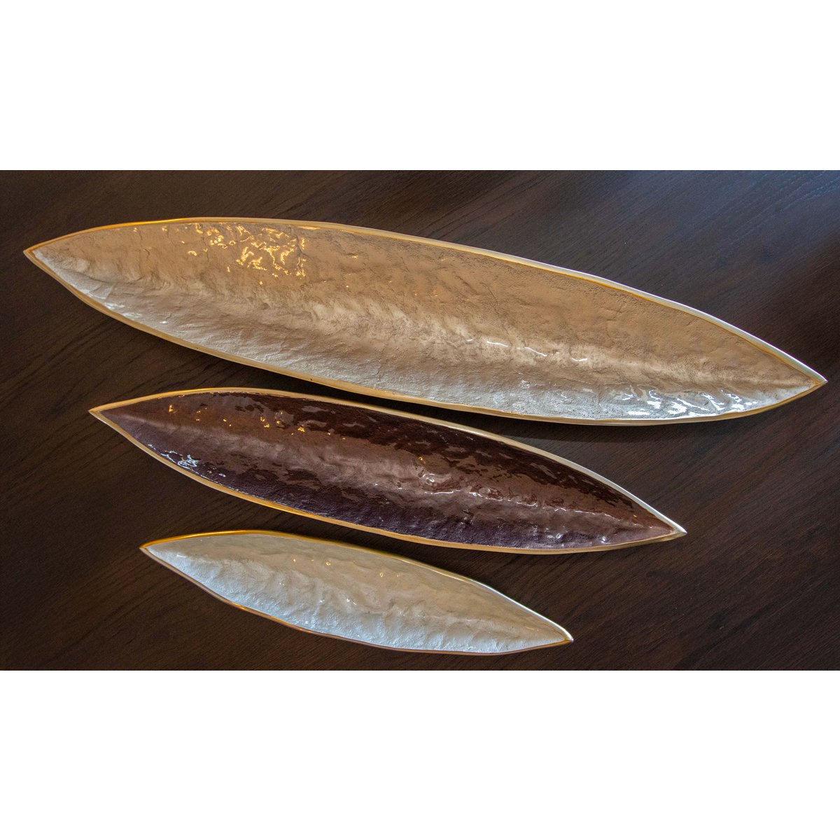 Brun dekorativ bakke i aluminium - 70 cm