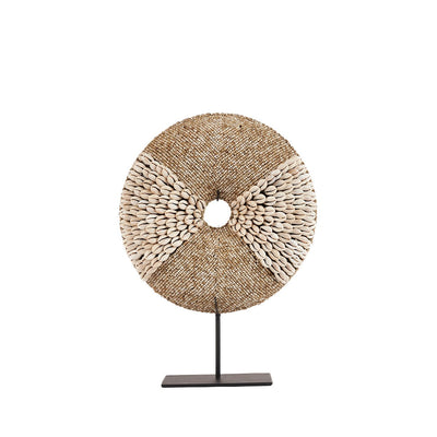 Shell decorative sculpture on stand - natural white