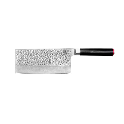 Cleaver knife, 19 cm - black pakkawood handle with sheath