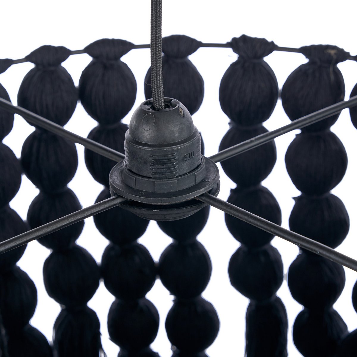 Nomad cotton chandelier, XL – black cascading strands