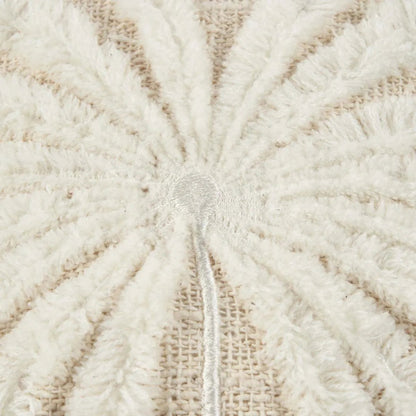 Cotton and raffia cushion cover, 50×50 cm - Natural white