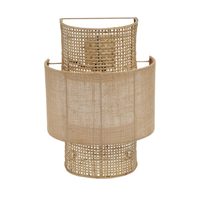 Rattan Wandlampe, 41 cm – Natur-Jute und -Geflecht