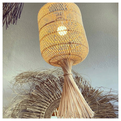 Natural rattan floor lamp shade 29×65 cm – Dumpling, medium