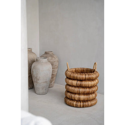 Seagrass cylinder basket 54 × 66 cm - beige