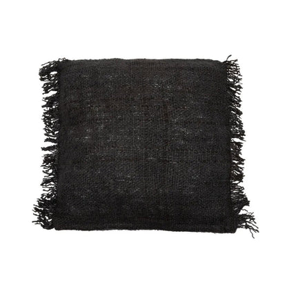 Hand-dyed cotton cushion cover, black - 60×60cm