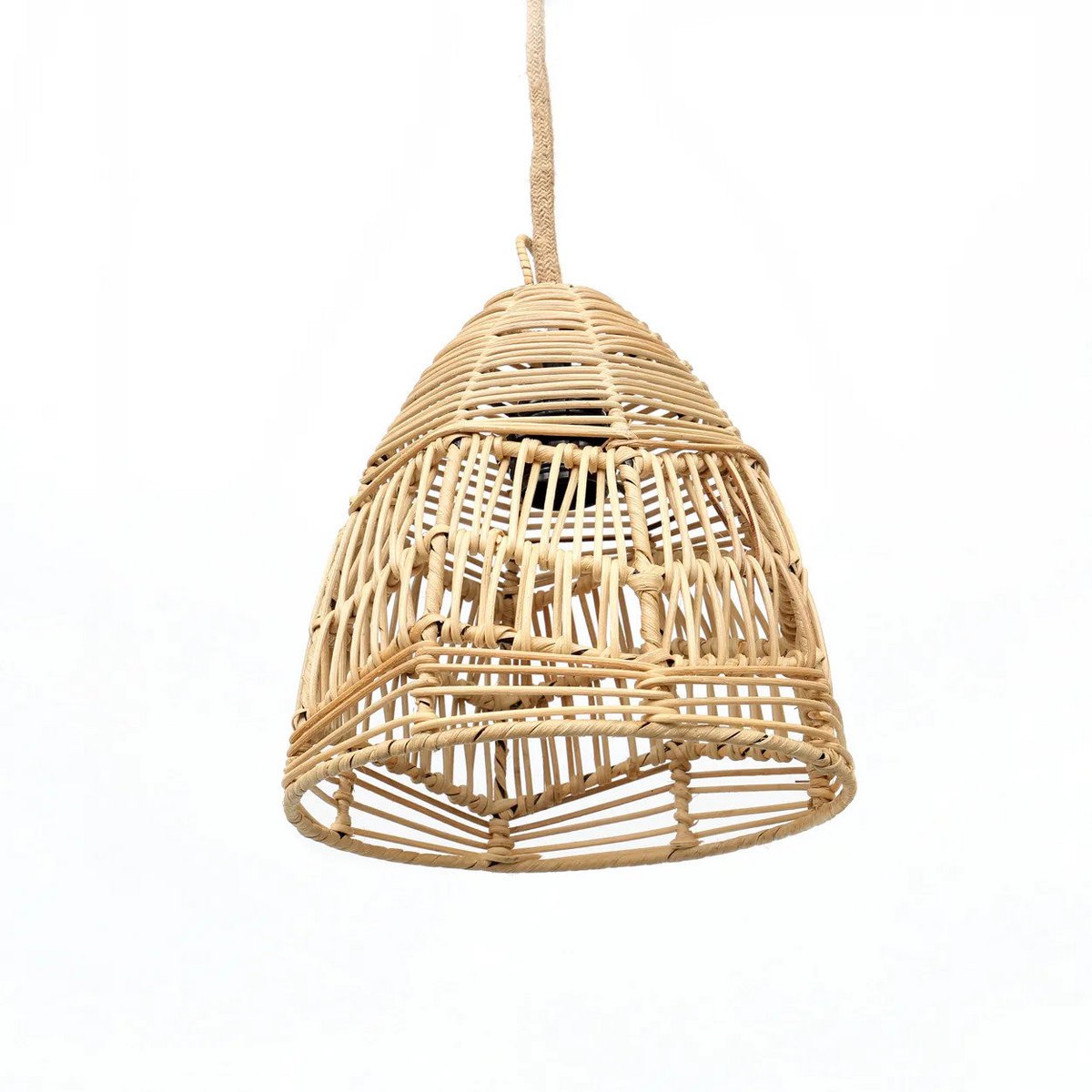 Rattan Pendelleuchte S – handgewebt, 20 cm Durchmesser