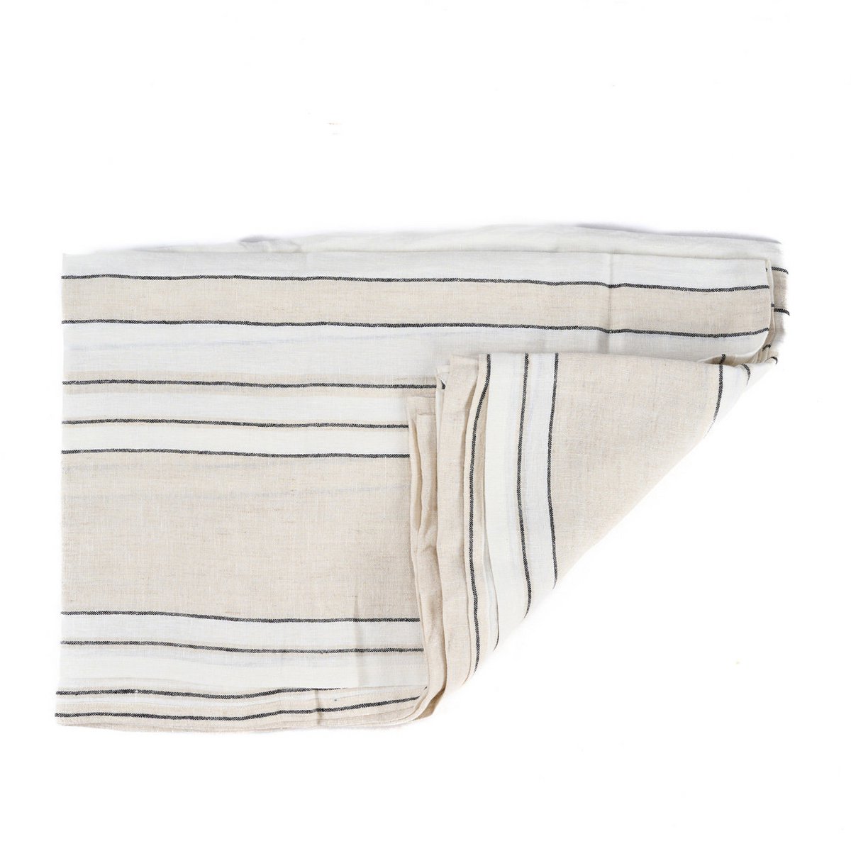 Linen tablecloth, striped, 150×250 cm