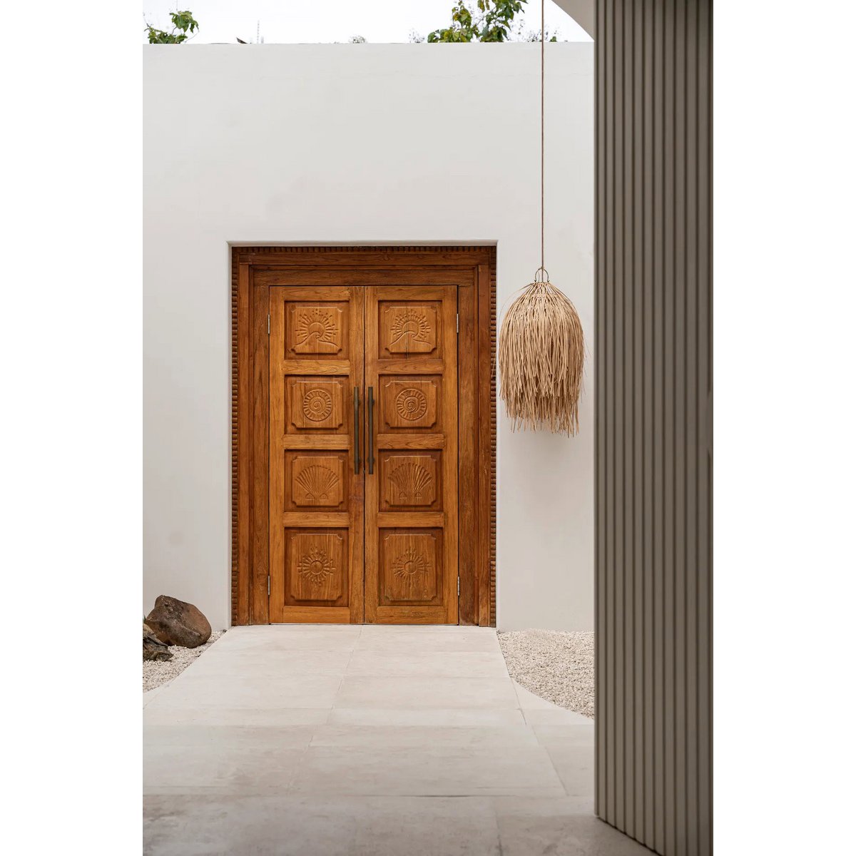 Hängeleuchte aus Rattan „Shaggy“ – 45×75 cm