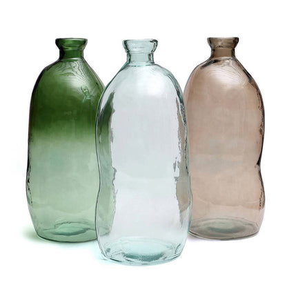 Jinsuo Vase aus recyceltem Glas, groß - Blau