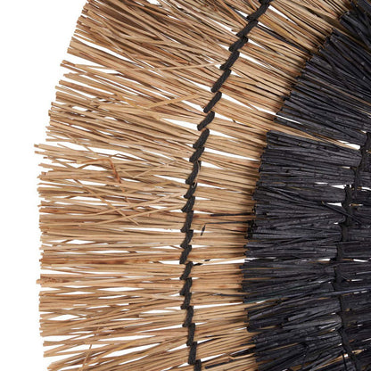 Palm leaf round wall deco, natural black - 110 cm