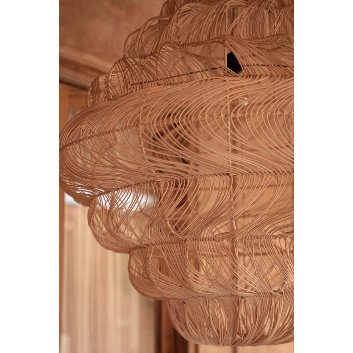 Rattan-Puff-Anhänger, Naturgeflecht – Extragroß