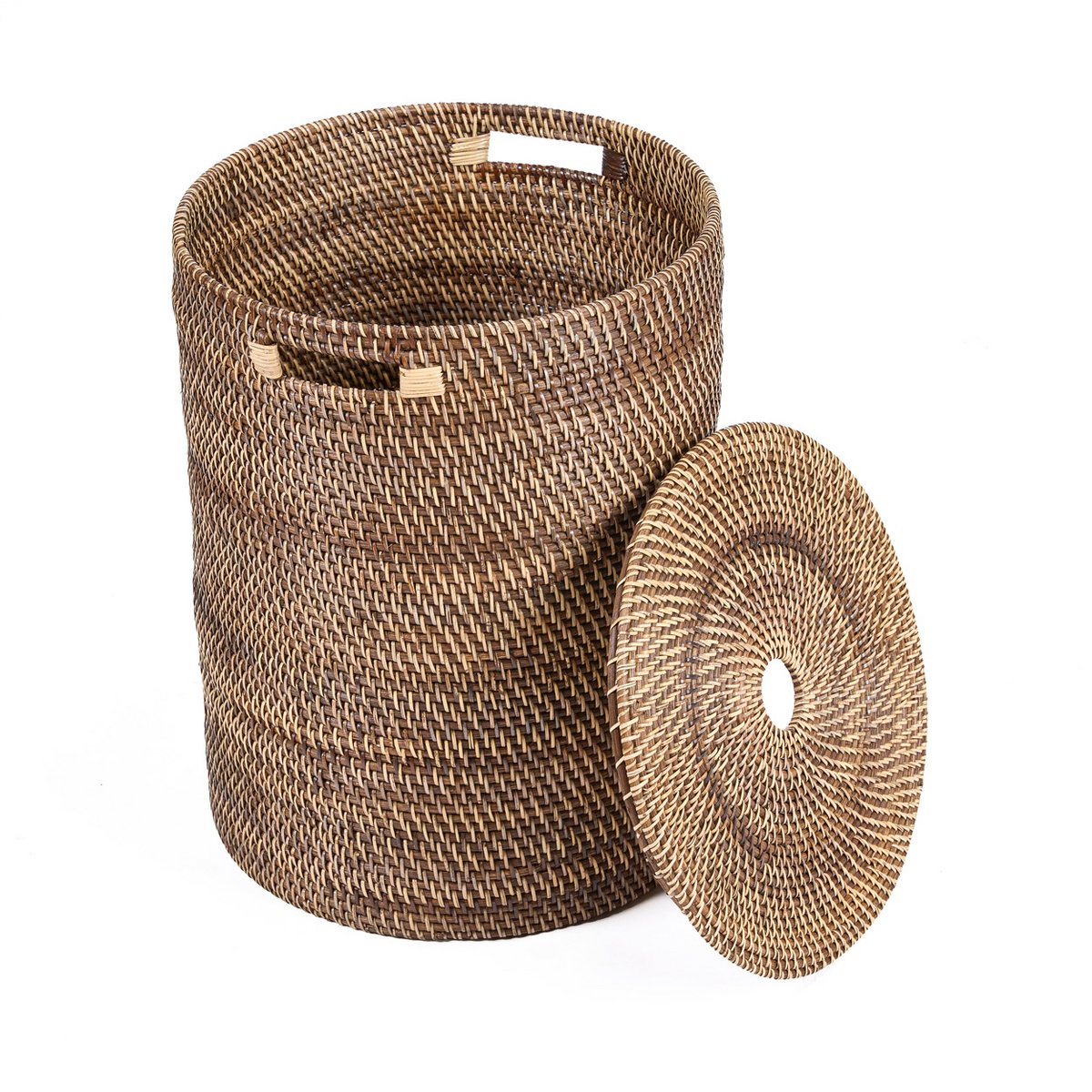 Wäschekorb aus Rattan mit Deckel – Naturfarben