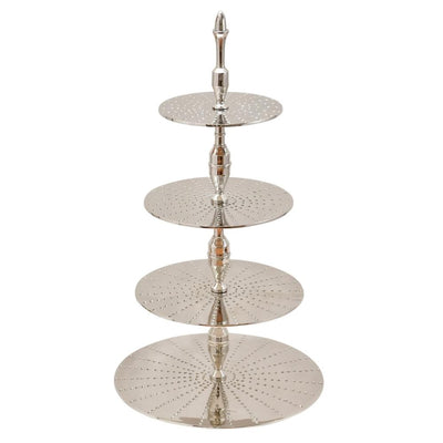 Silver 4-tier cake stand, 73cm - stainless steel