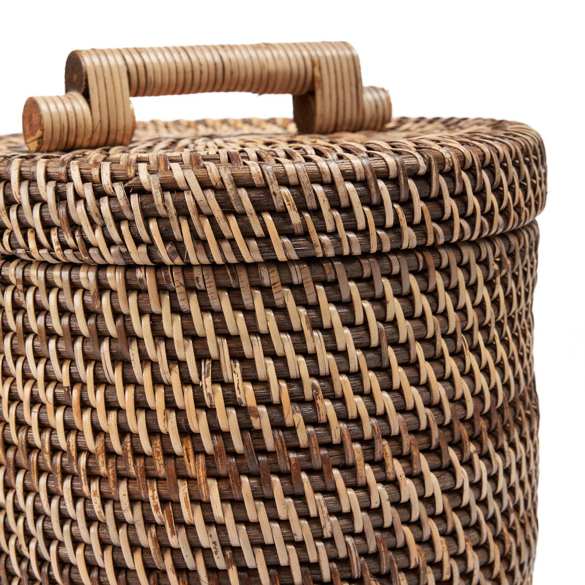 Rattan bin 20 × 37 cm high - natural brown