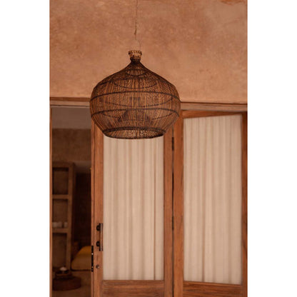 Bamboo pendant light 48 cm - dark walnut finish